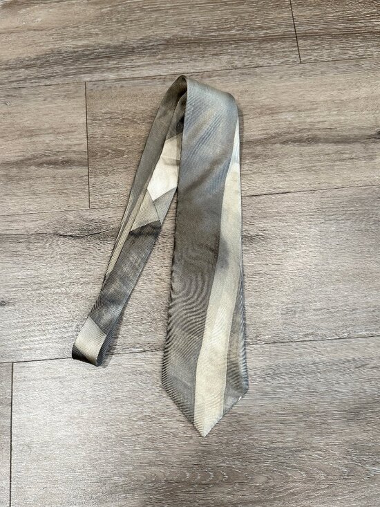 Vivienne Westwood Other - Vivienne Westwood Archive Distressed Union Jack Silk Tie, Grey Silver Italy